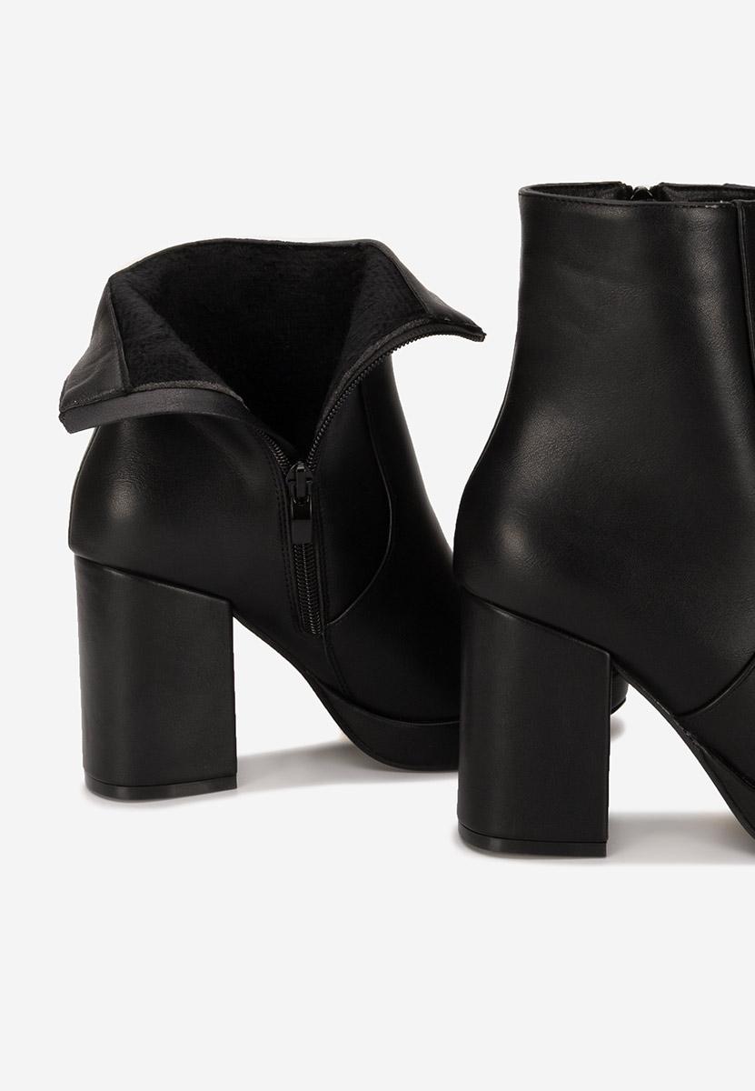 Botine cu toc gros Sylvana V2 negre