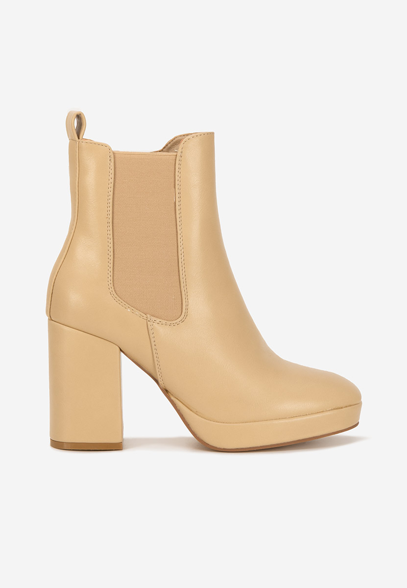 Botine chelsea dama Acselia bej