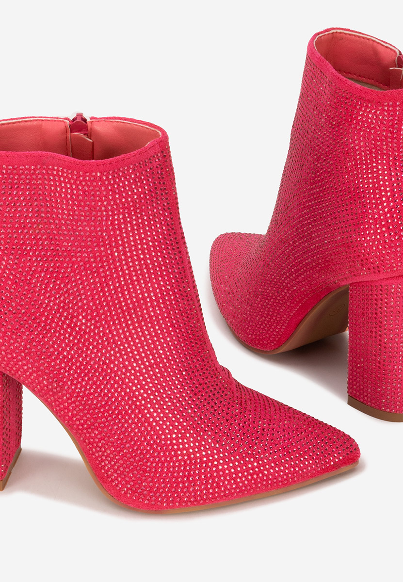 Botine cu toc gros Glira fucsia