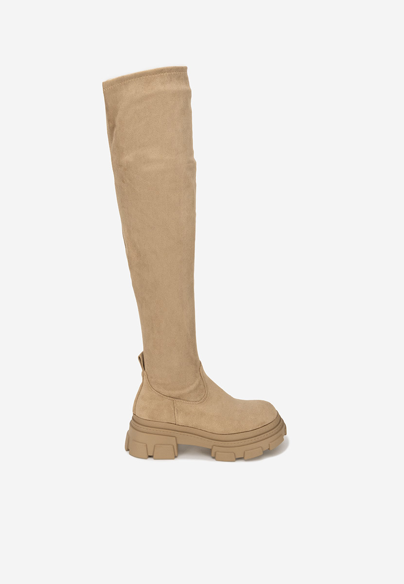 Cizme lungi peste genunchi Adelinia kaki