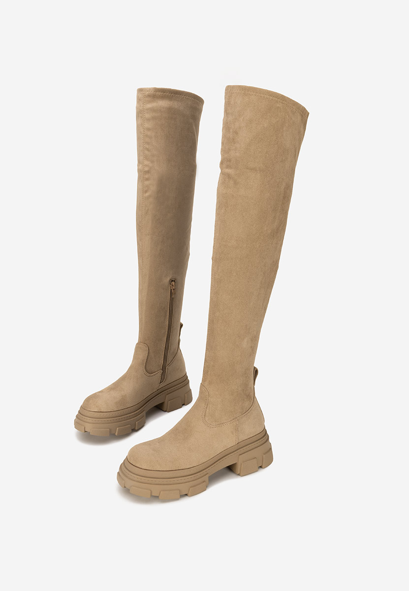 Cizme lungi peste genunchi Adelinia kaki