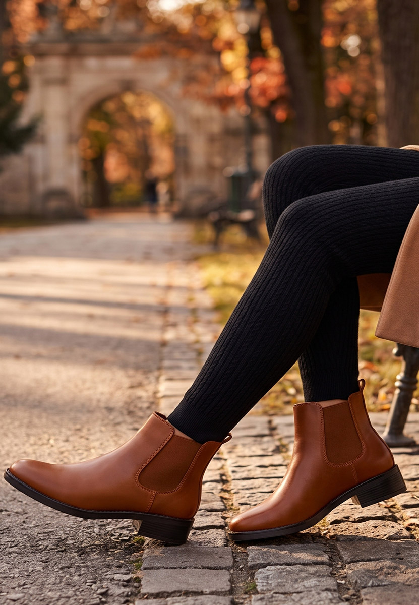 Ghete chelsea dama Sellema camel