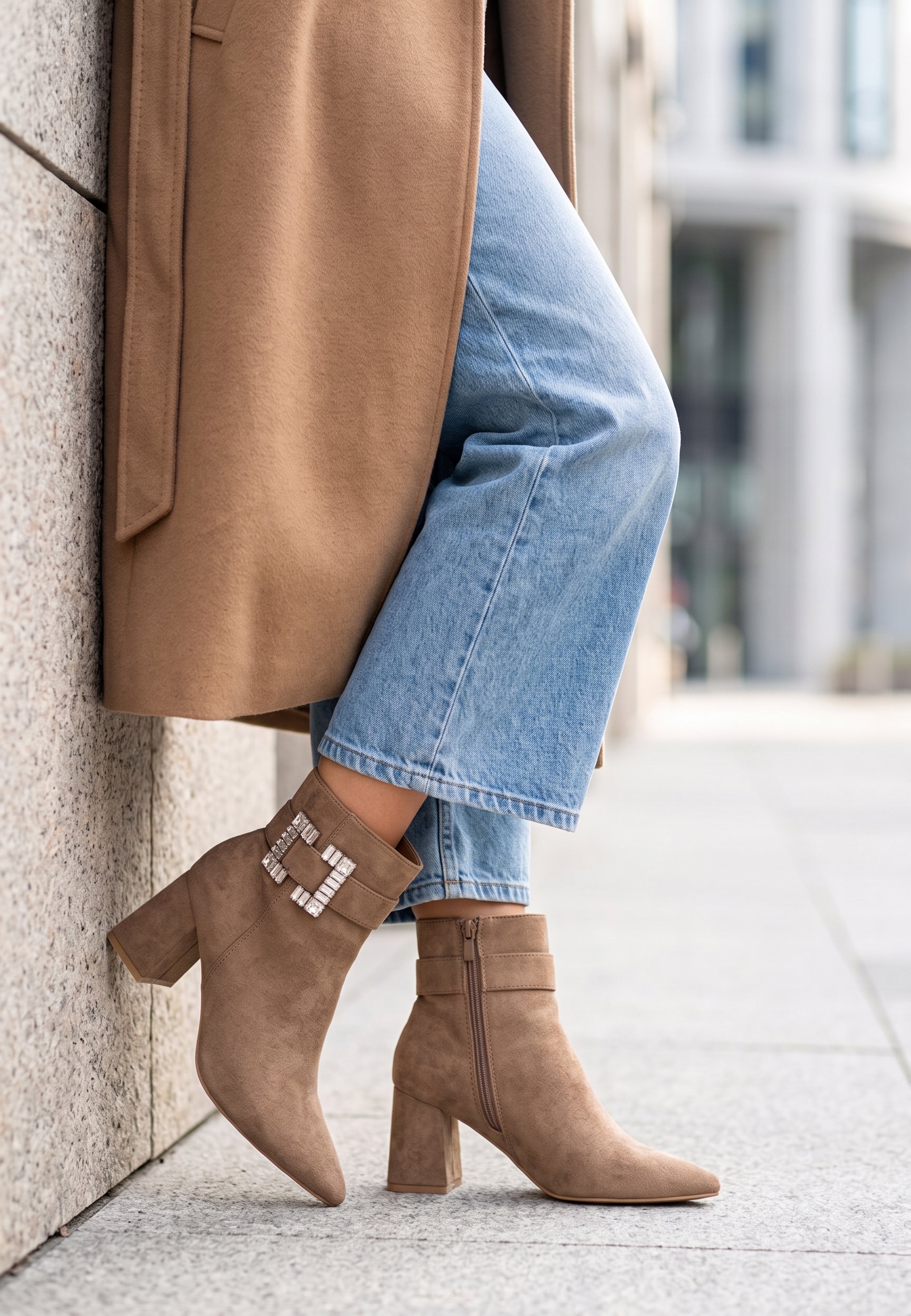 Botine elegante Lievine kaki