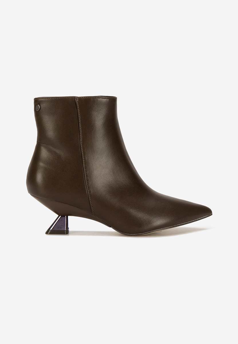 Botine dama cu toc Aleliana maro
