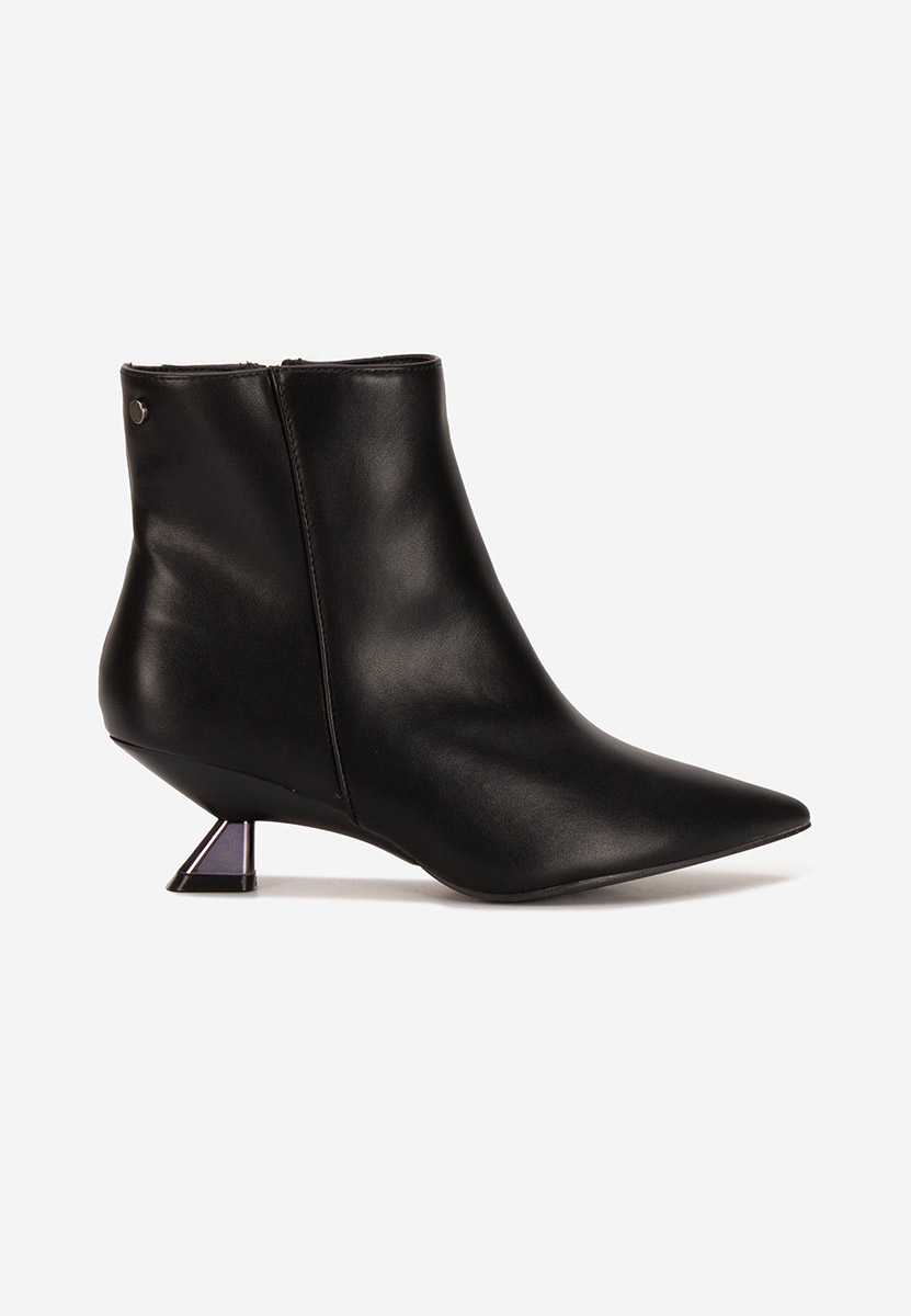 Botine dama cu toc Aleliana negre