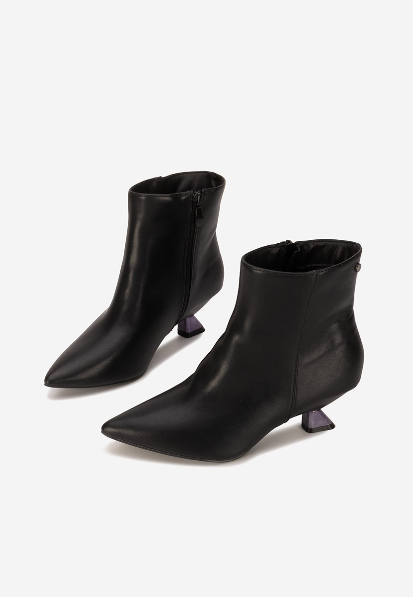 Botine dama cu toc Aleliana negre