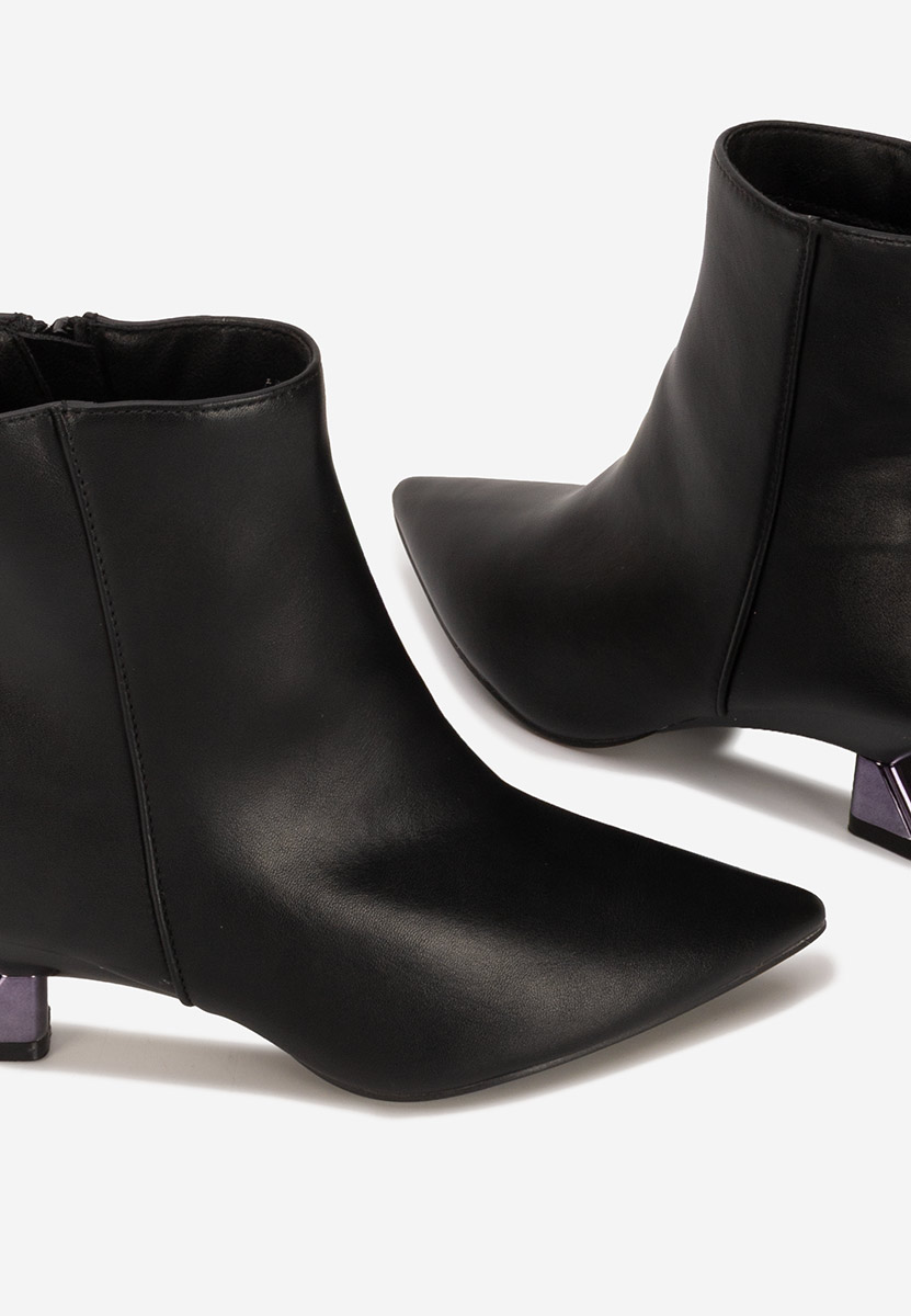 Botine dama cu toc Aleliana negre