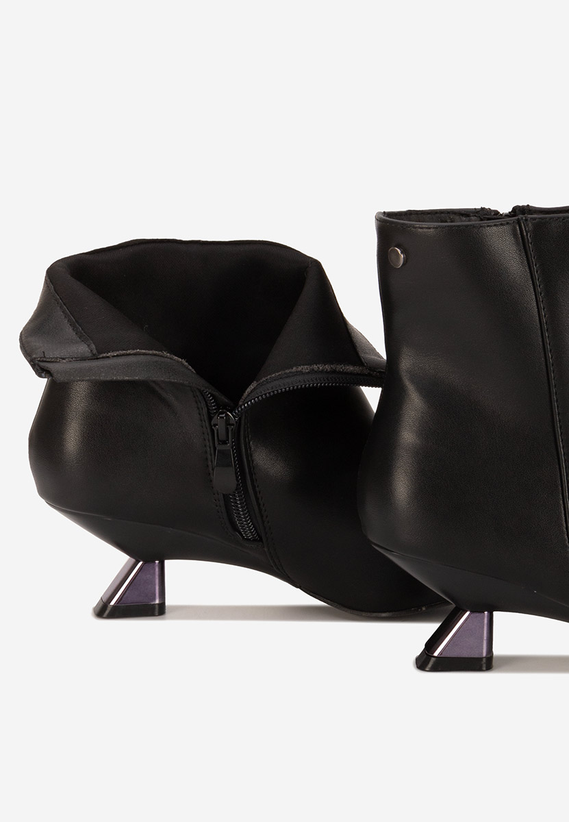 Botine dama cu toc Aleliana negre