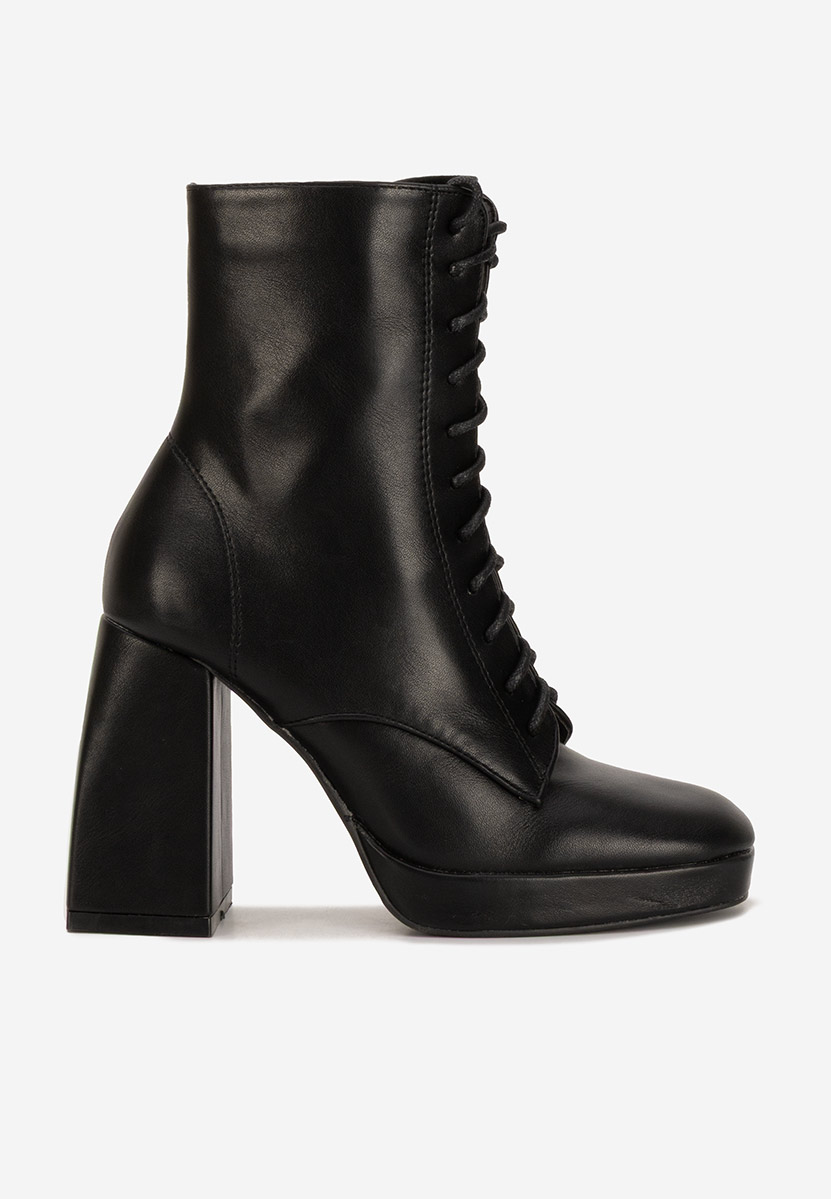 Botine cu toc gros dama Siriela negre