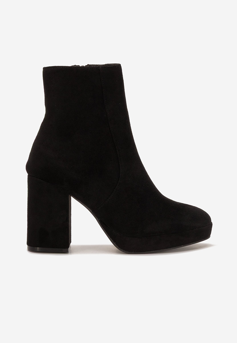 Botine cu toc gros Sylvana negre
