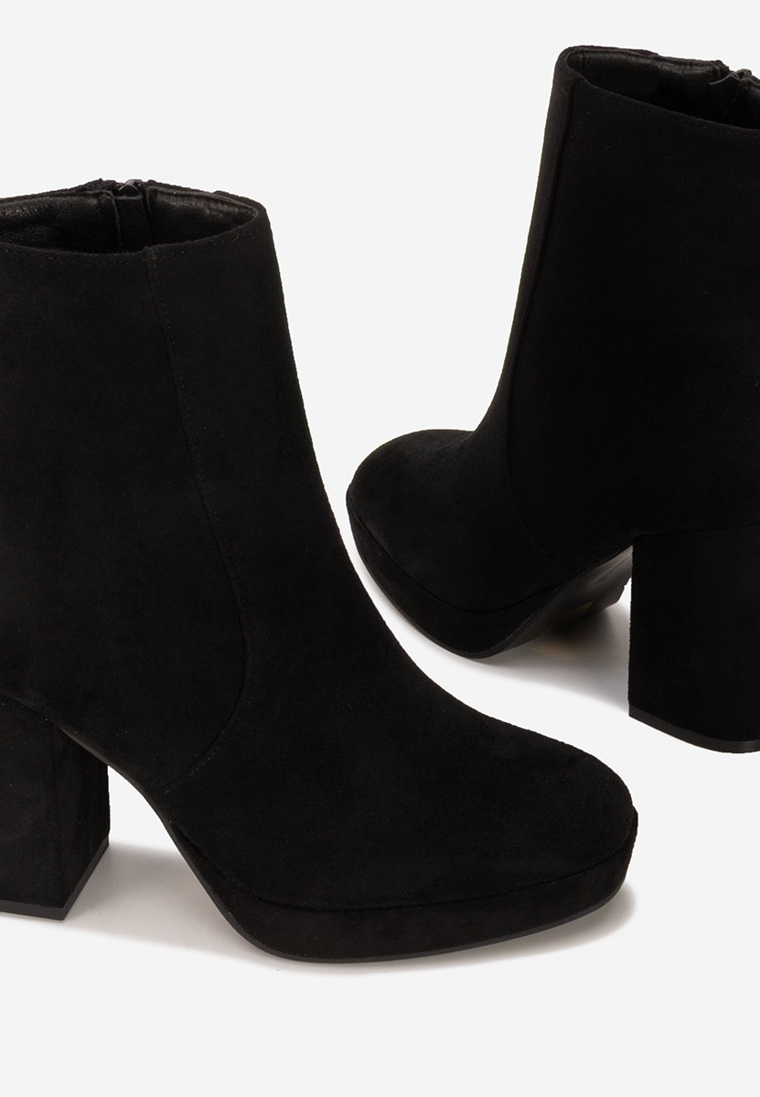 Botine cu toc gros Sylvana negre