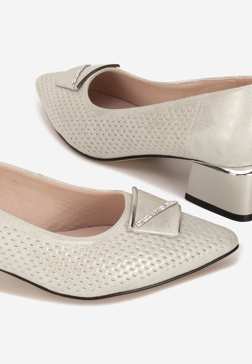 Pantofi cu toc gros Jennie gri