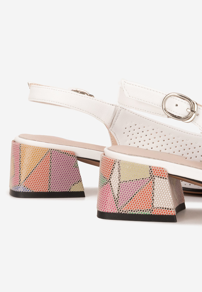 Pantofi slingback Belindia albi