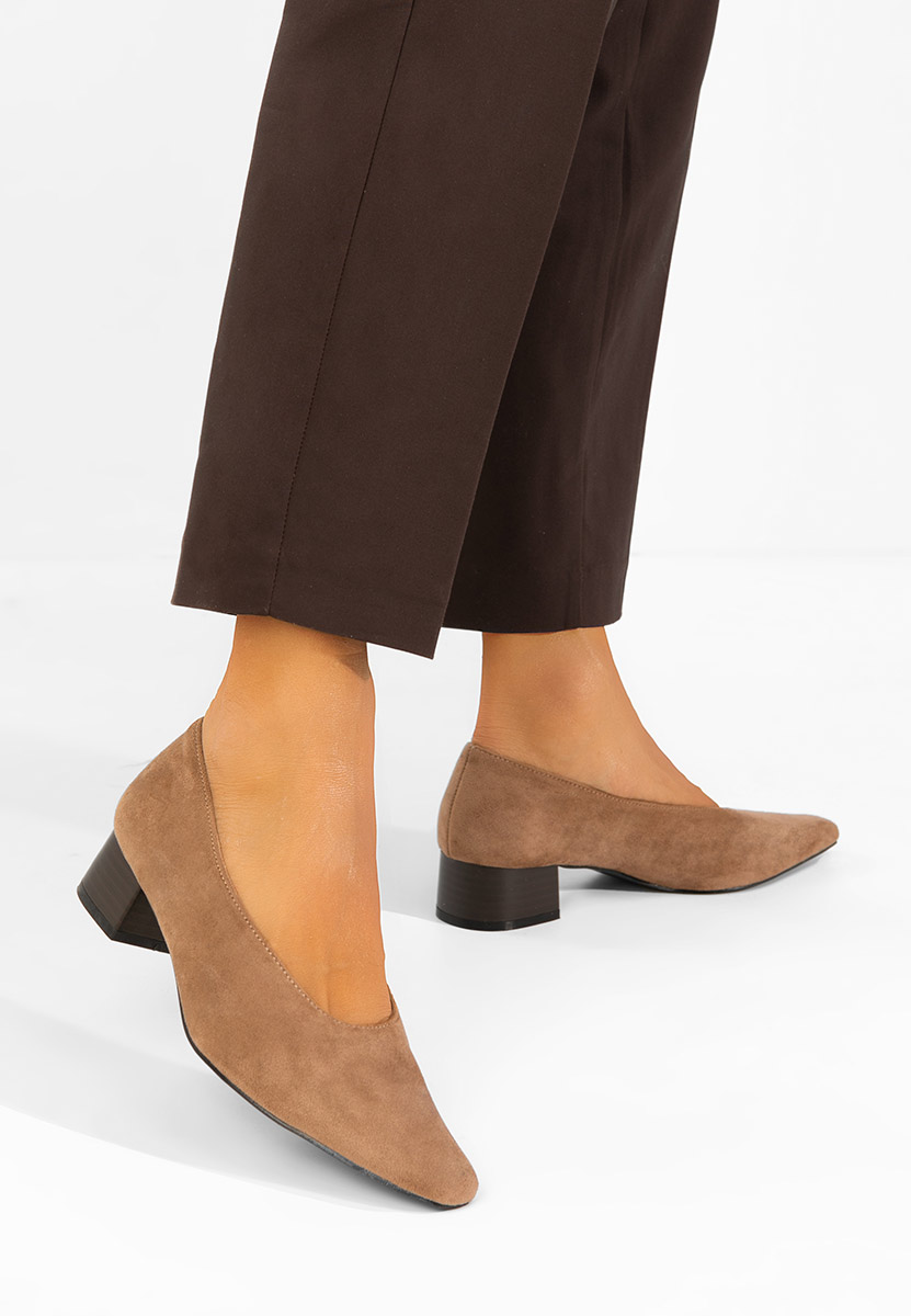 Pantofi cu toc mic Melisandia kaki