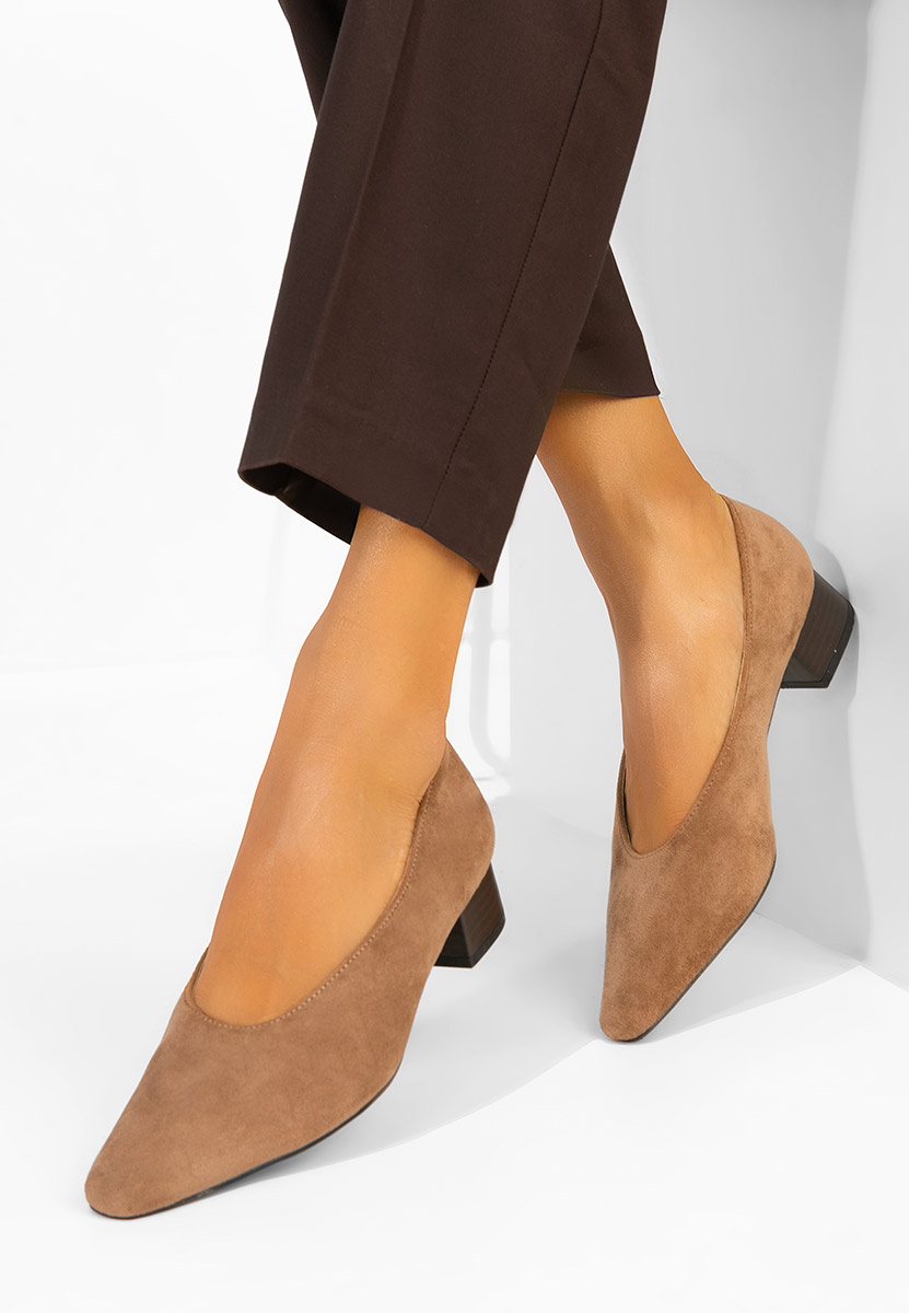 Pantofi cu toc mic Melisandia kaki