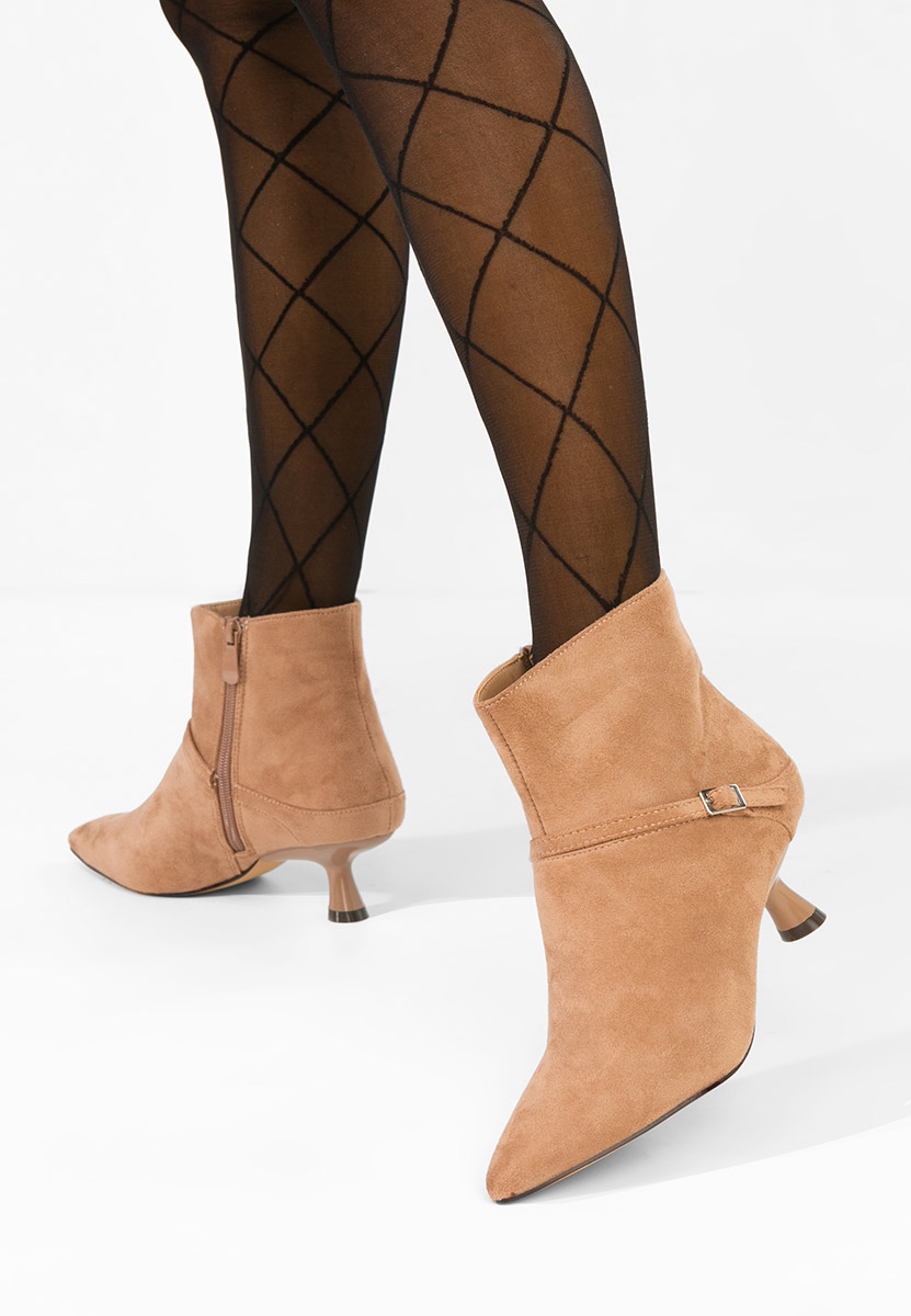 Botine cu toc subtire Ovoria kaki
