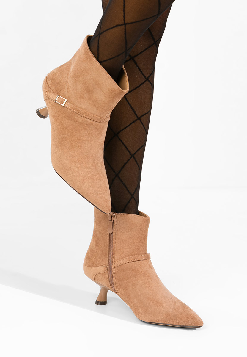 Botine cu toc subtire Ovoria kaki