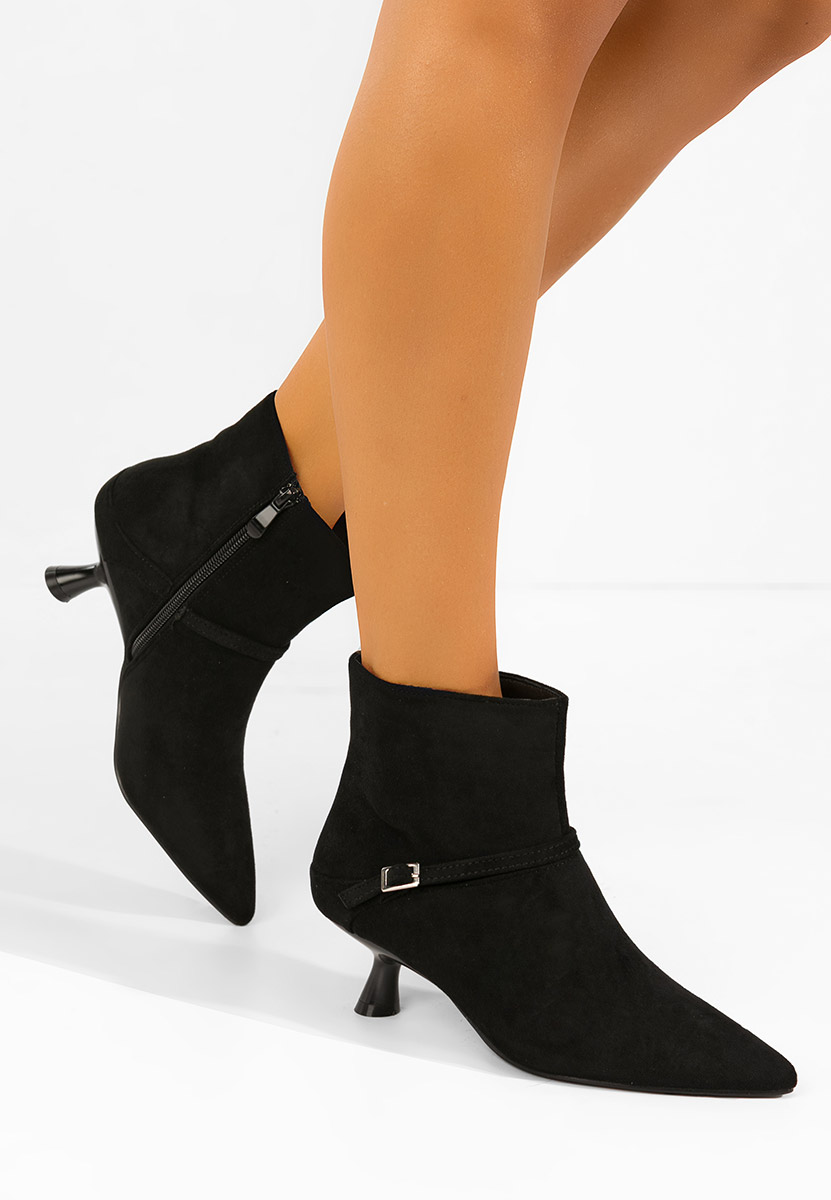 Botine cu toc subtire Ovoria V2 negre