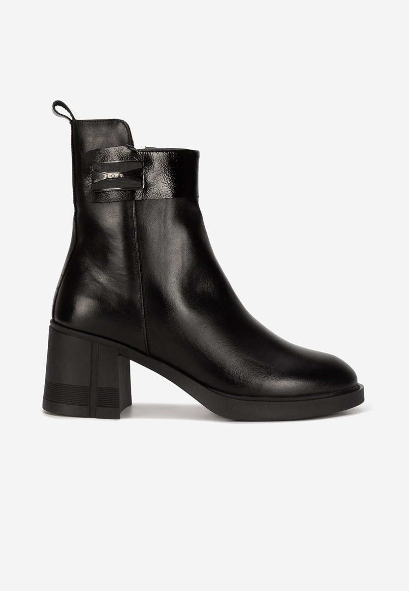Botine cu toc gros Jonelle V2 negre