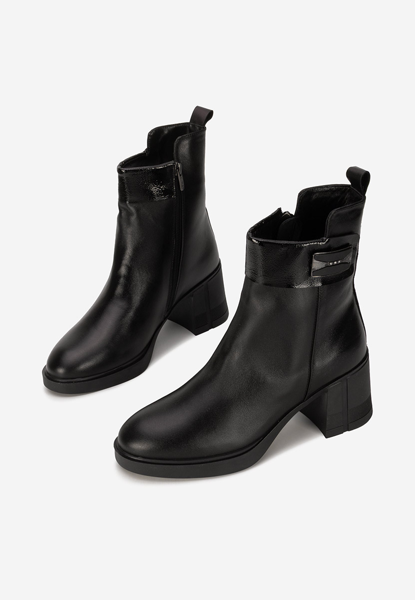 Botine cu toc gros Jonelle V2 negre