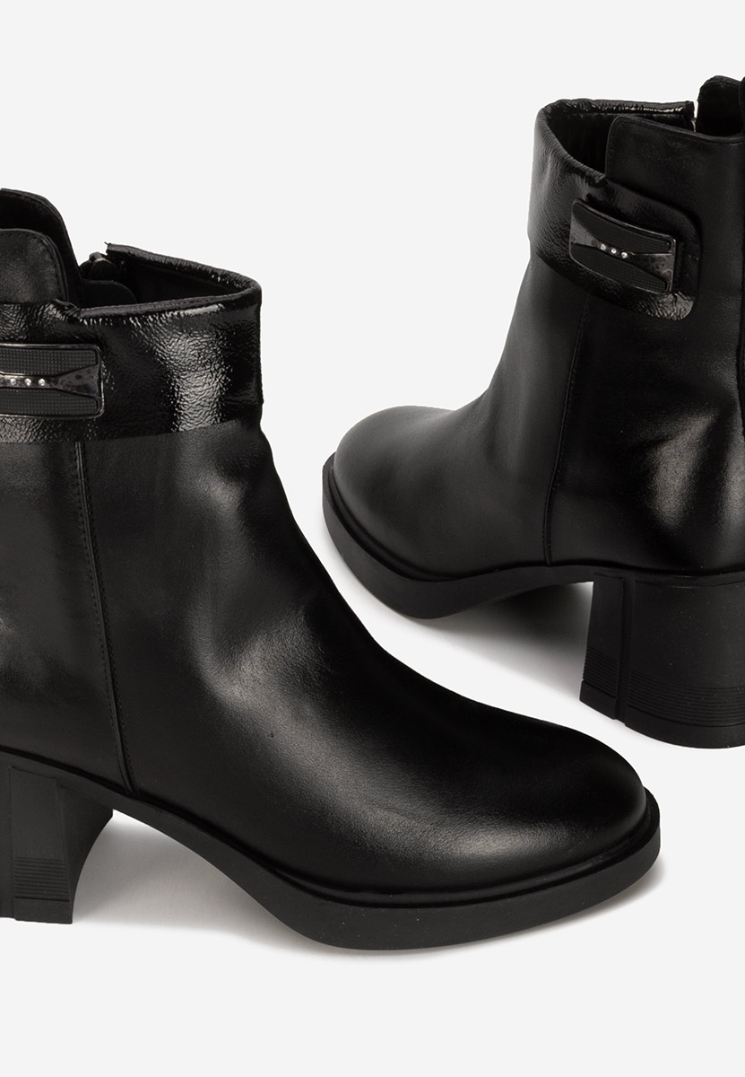 Botine cu toc gros Jonelle V2 negre