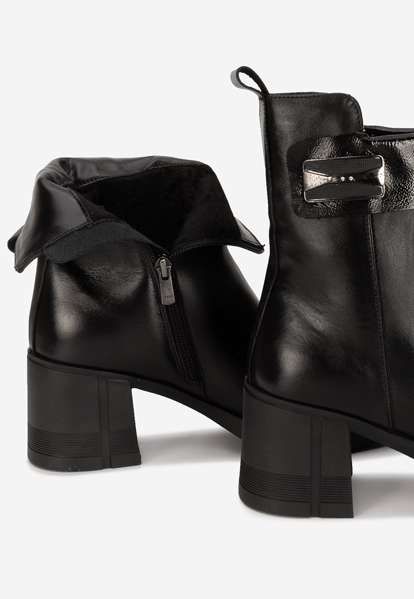 Botine cu toc gros Jonelle V2 negre