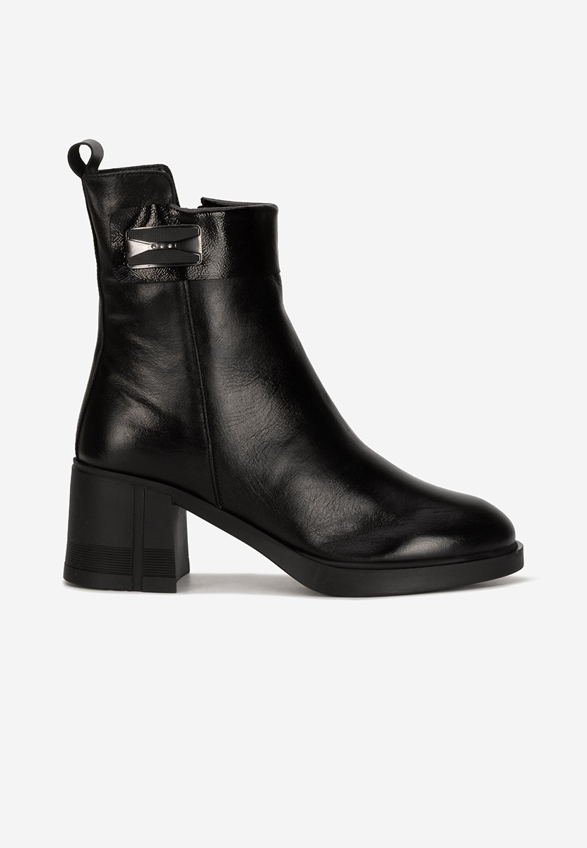 Botine cu toc gros Jonelle negre
