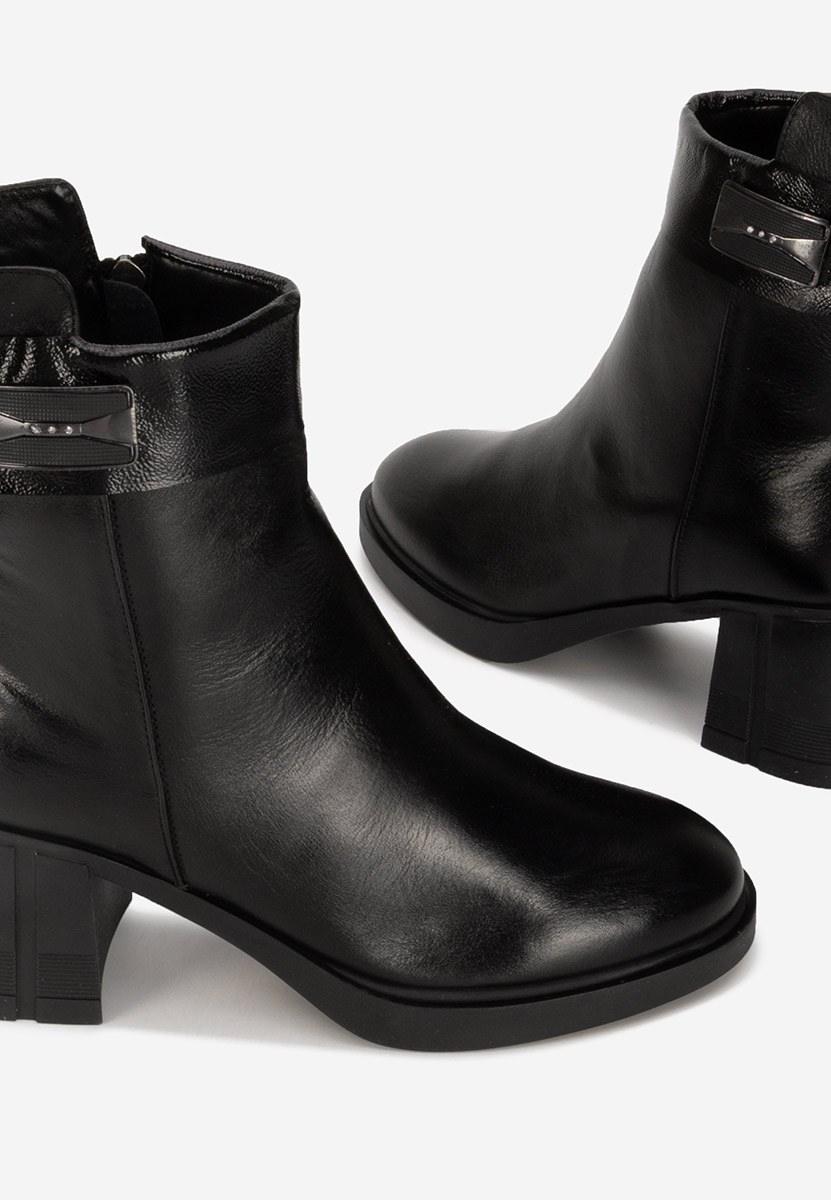 Botine cu toc gros Jonelle negre
