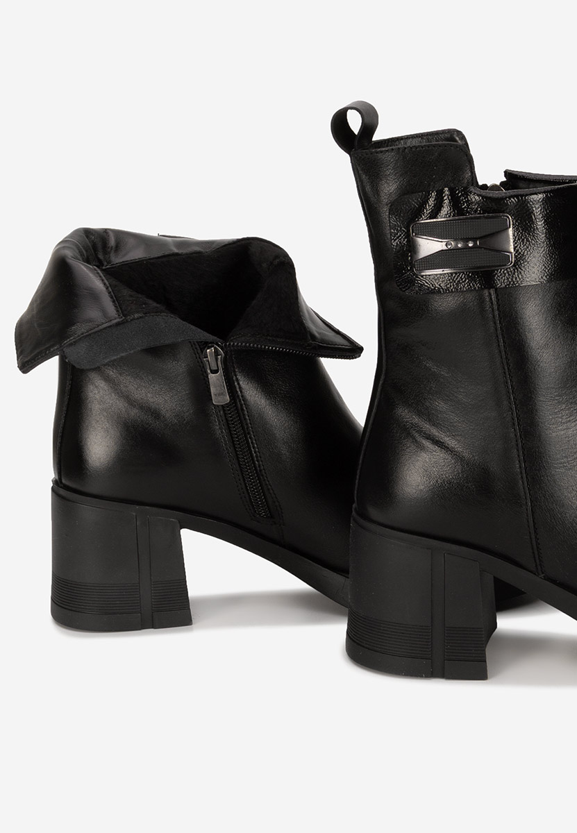 Botine cu toc gros Jonelle negre