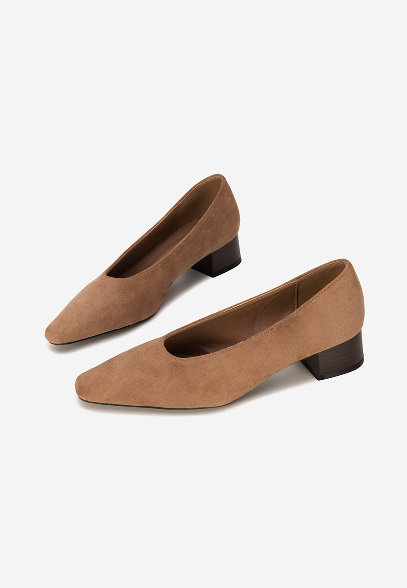 Pantofi cu toc mic Melisandia kaki