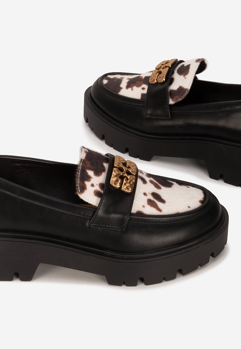 Mocasini cu talpa groasa Kamelya V2 negri