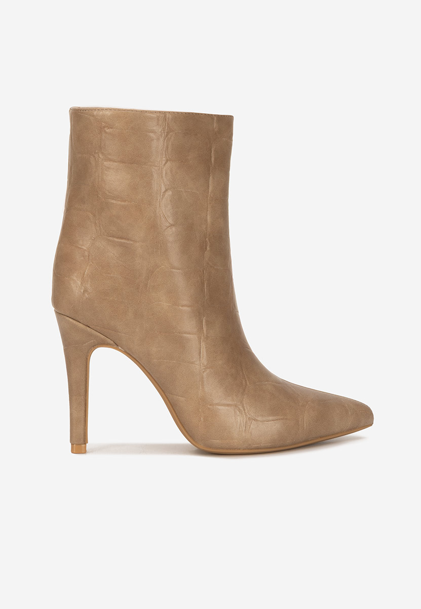 Botine cu toc subtire Selvaris kaki