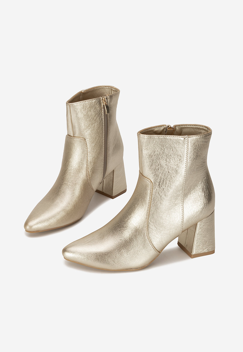 Botine cu toc gros Tavria aurii