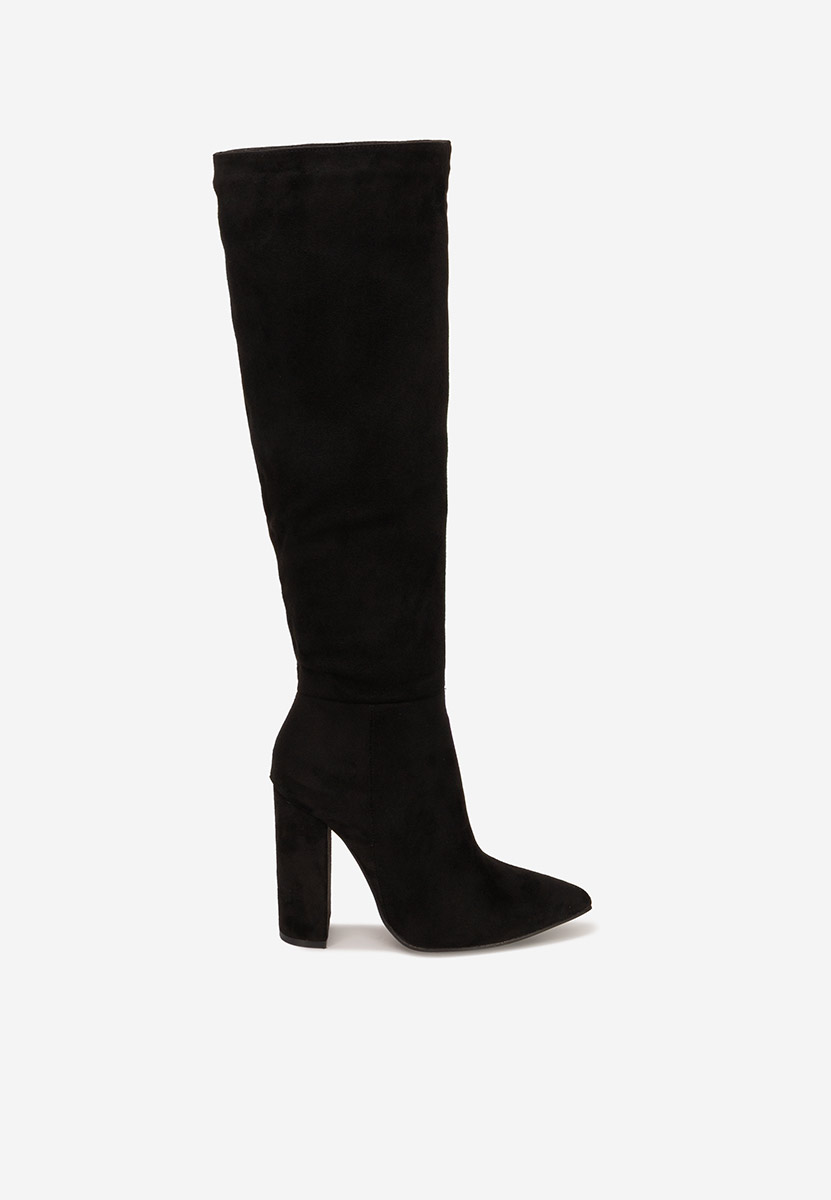 Cizme lungi cu toc gros Arianelle negre