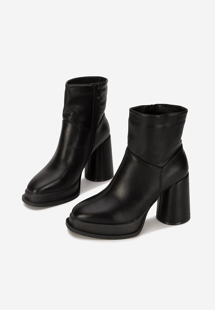Botine cu toc gros Amiela V2 negre