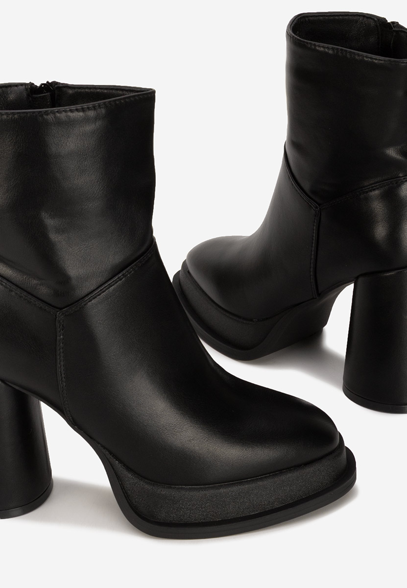 Botine cu toc gros Amiela V2 negre