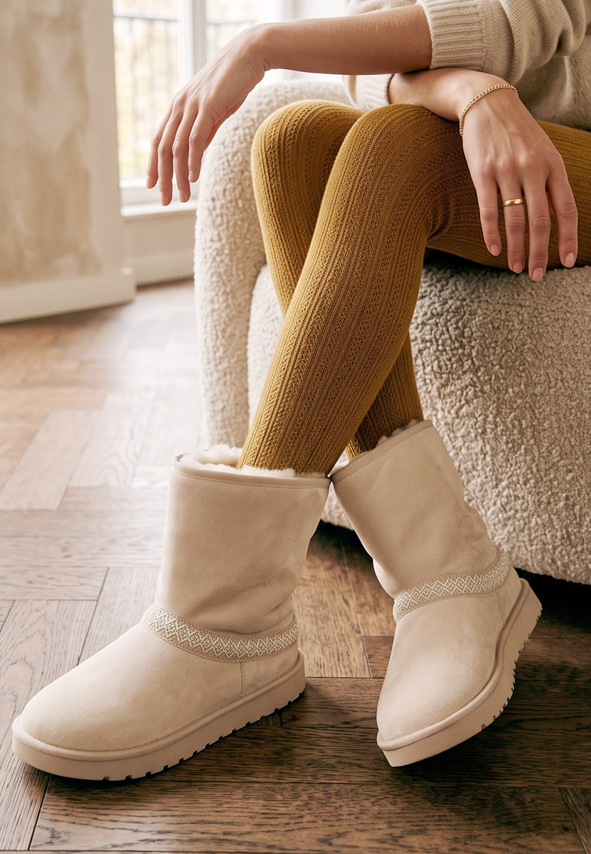 Cizme tip ugg Alura bej