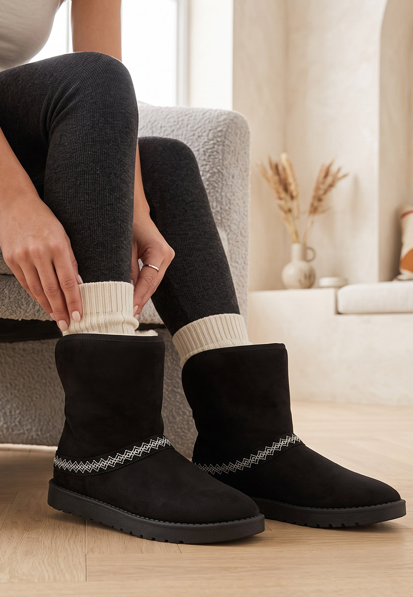 Cizme tip ugg Alura negre