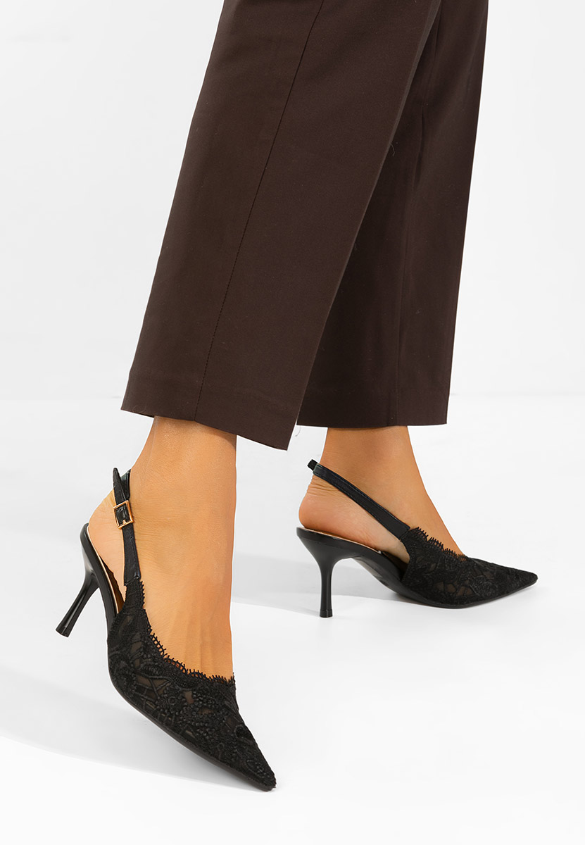 Pantofi slingback Carelia negri