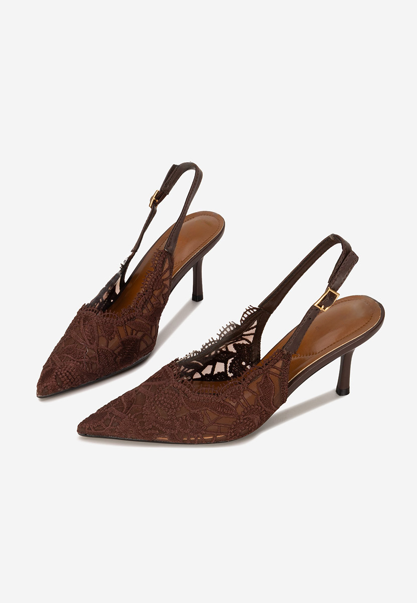 Pantofi slingback Carelia maro