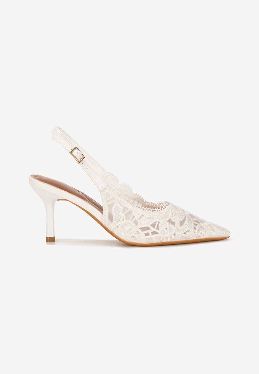 Pantofi slingback Carelia albi