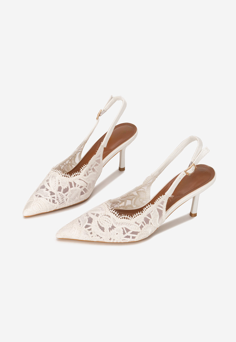 Pantofi slingback Carelia albi