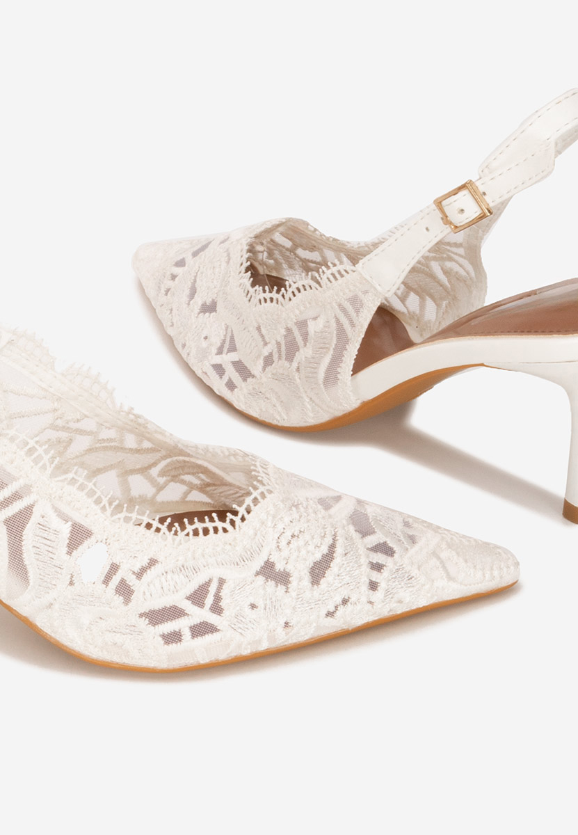 Pantofi slingback Carelia albi