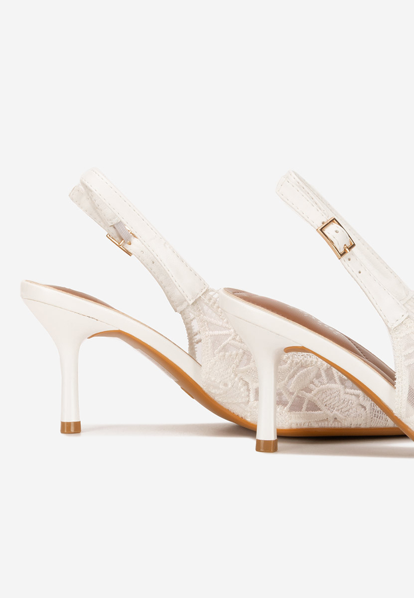 Pantofi slingback Carelia albi