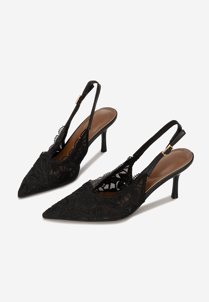 Pantofi slingback Carelia negri