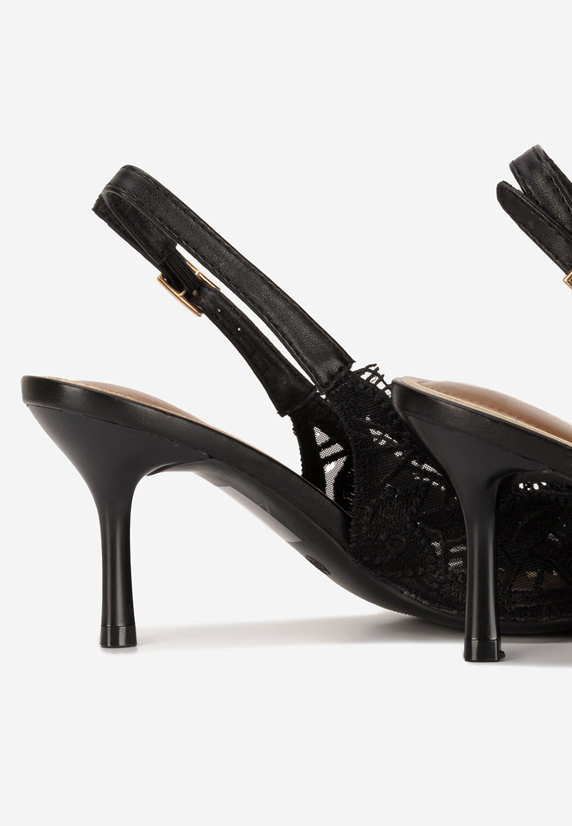 Pantofi slingback Carelia negri