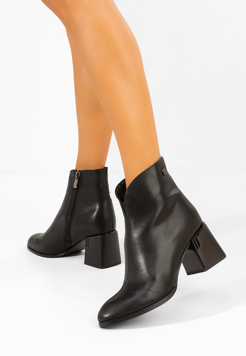 Botine dama piele Yarenia negre