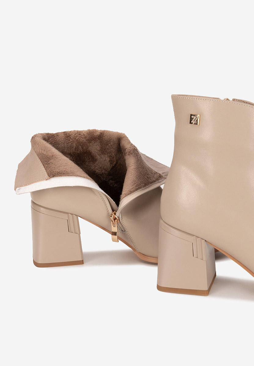 Botine dama piele Yarenia bej