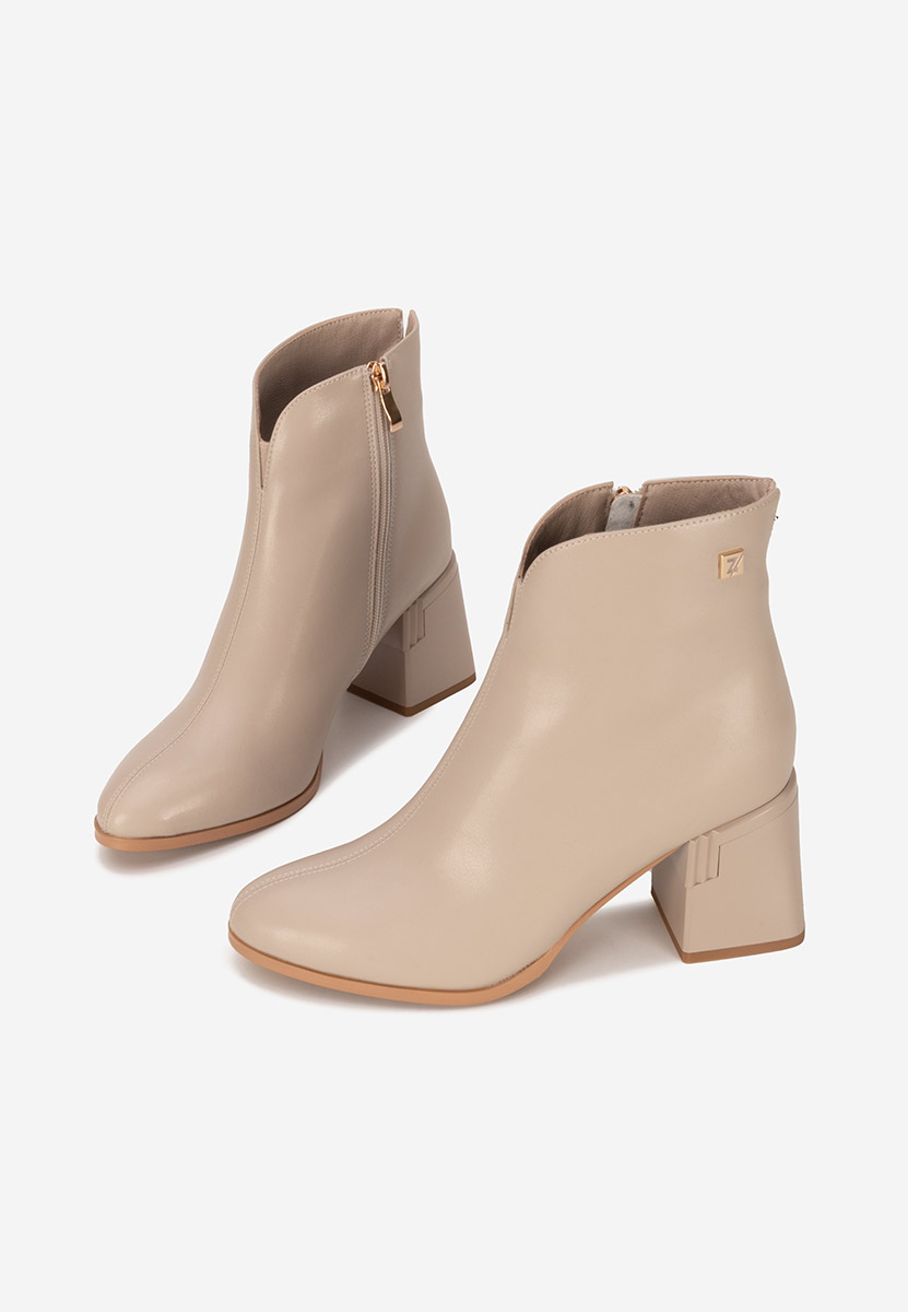 Botine dama piele Yarenia bej