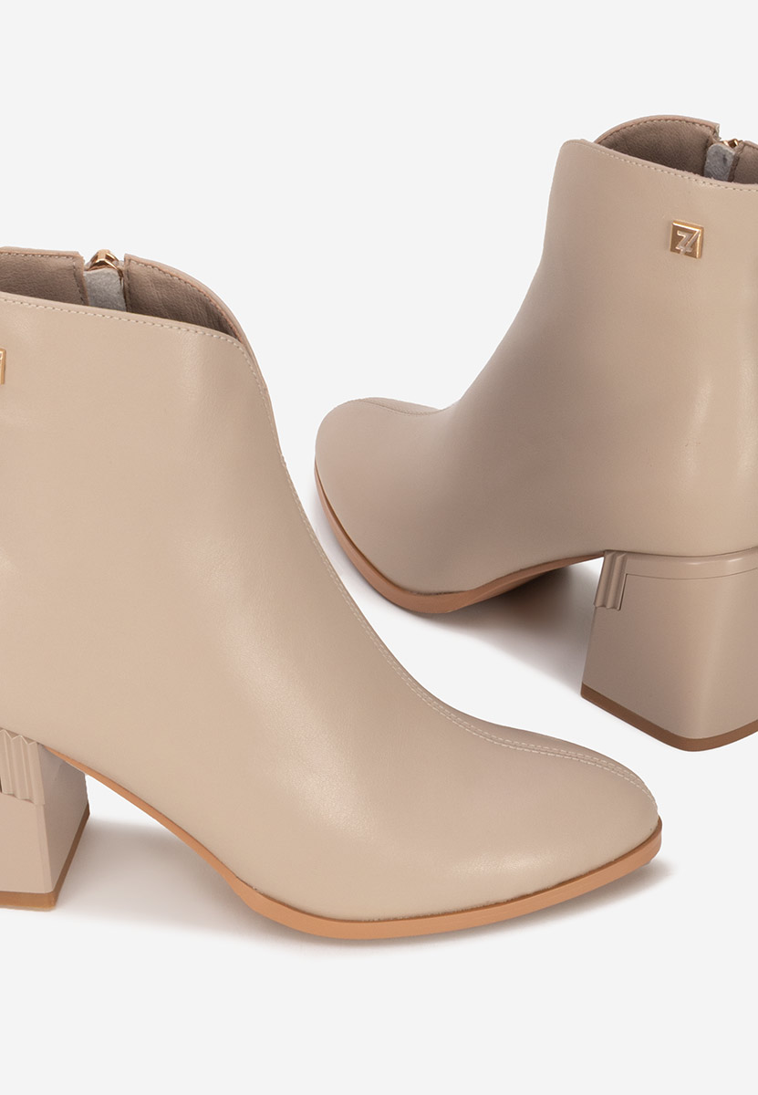 Botine dama piele Yarenia bej